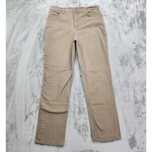 Gloria Vanderbilt Jeans Womens 12 Tan High Rise Straight Stretch Denim Casual